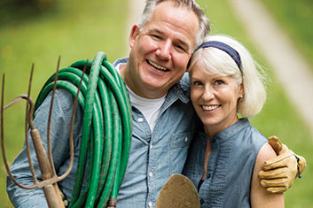 Photo of a man and woman doing yard work. Link to Life Stage Gift Planner Ages 60-70 Situations. Photo of a man and woman doing yard work. Link to Life Stage Gift Planner Ages 60-70 Situations.